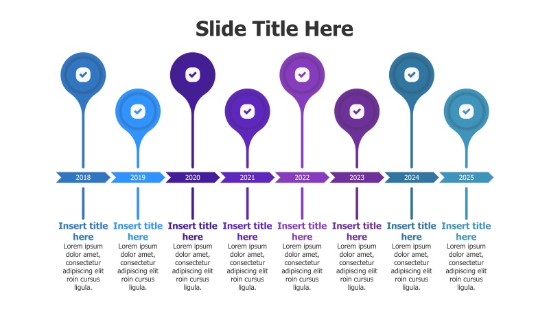 8-Point Timeline with Circular Milestones