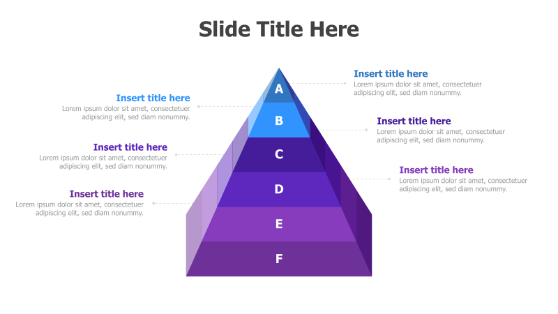 6-Level 3D Pyramid Diagram