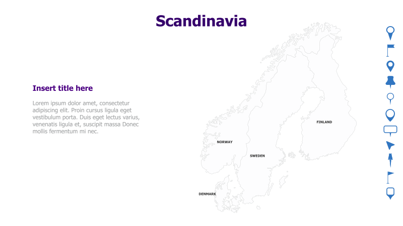 Scandinavia Map with Text