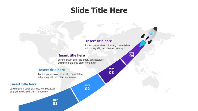 4-Step Launch Rocket Infographic
