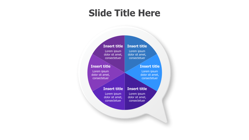 6-Part Circular Speech Bubble Diagram