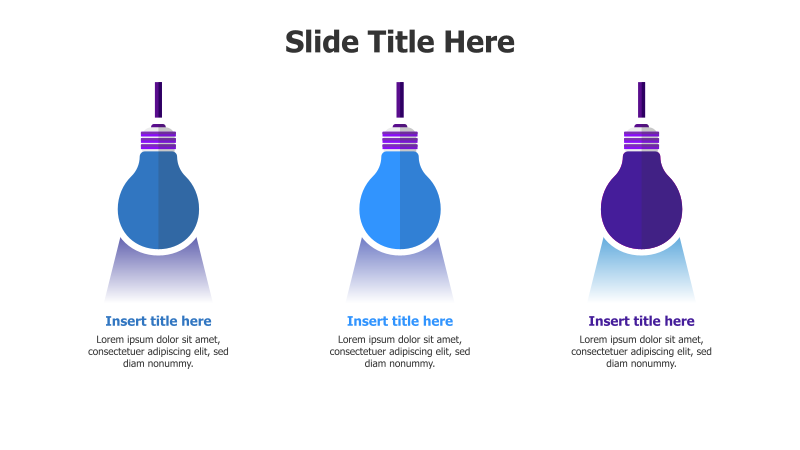 3-Step Infographic with Colored Bulbs