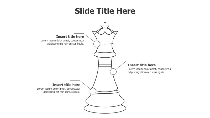 3-Point Outline Chess Queen Infographic