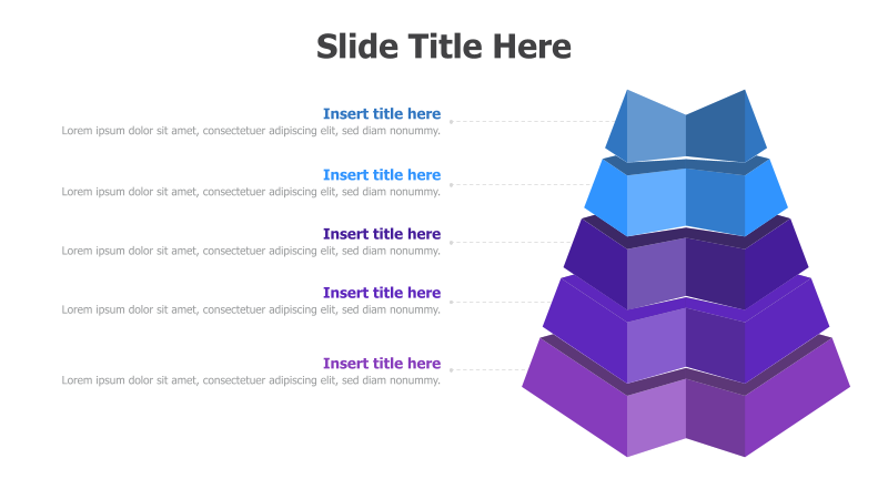 5-Level 3D Pyramid Diagram