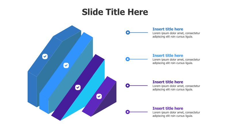 4-Step 3D Block Funnel Diagram