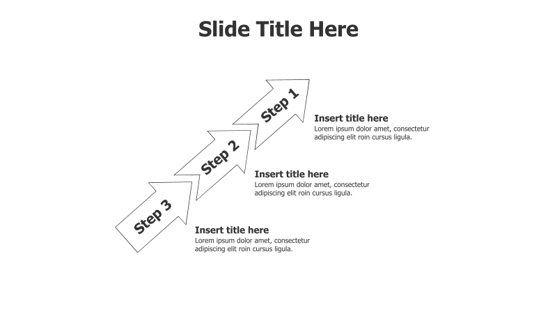 3-Step Diagonal Arrows Infographic