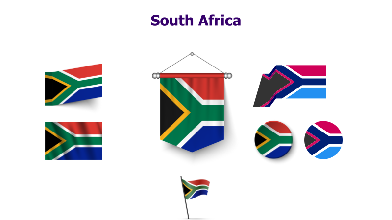 South Africa Flag Variations