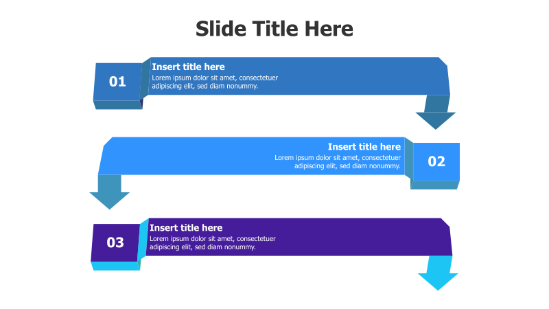 3-Step Process with Colored Stripes