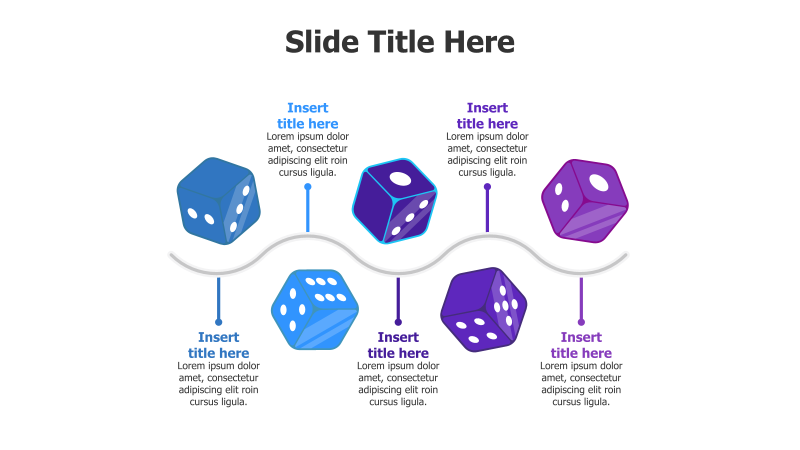 5-Point Zigzag Infographic with Dice