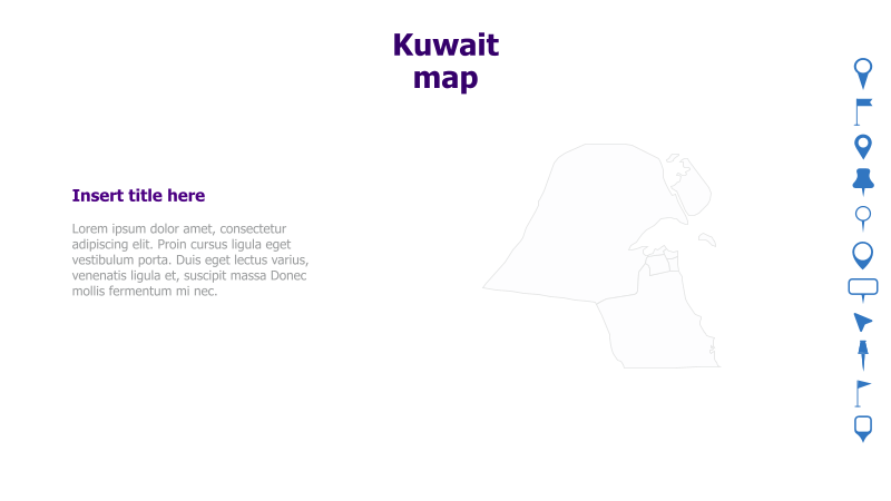 Kuwait Map with Text Placeholder