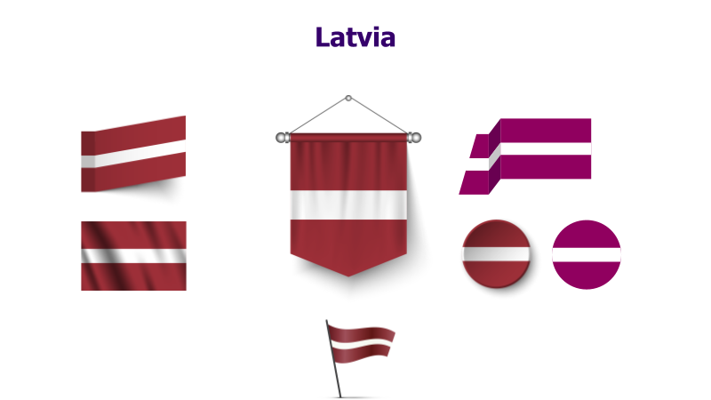 Latvia Flag Variations