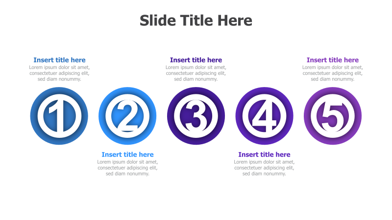 5-Step Numbered Circular Process