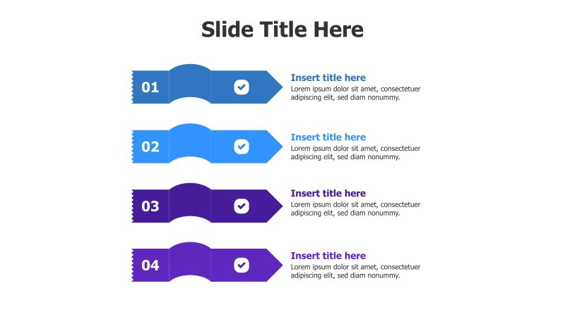 4-Step Curved Arrow Infographic