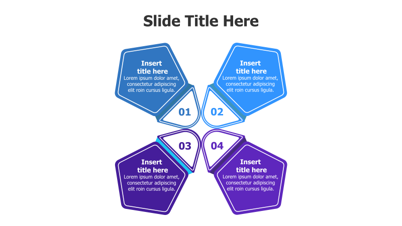4-Point 3D Cross Infographic