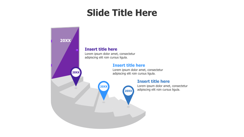 3-Step 3D Staircase Infographic