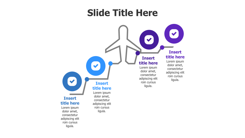 4-Point Airplane Outline Infographic