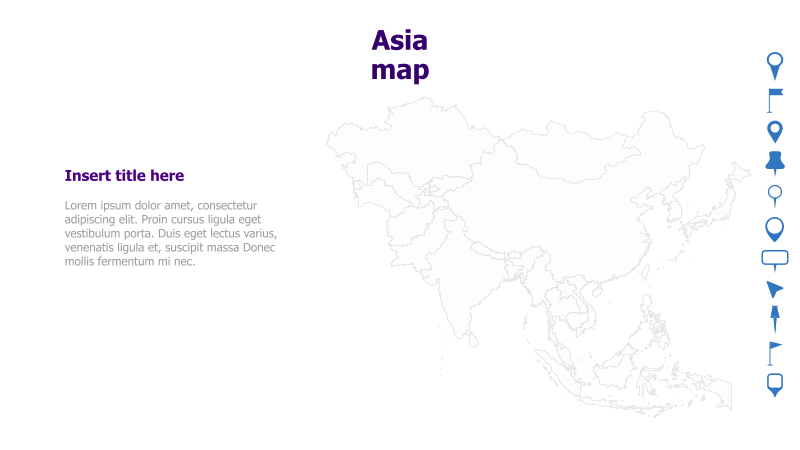 Asia Map with Text Placeholder