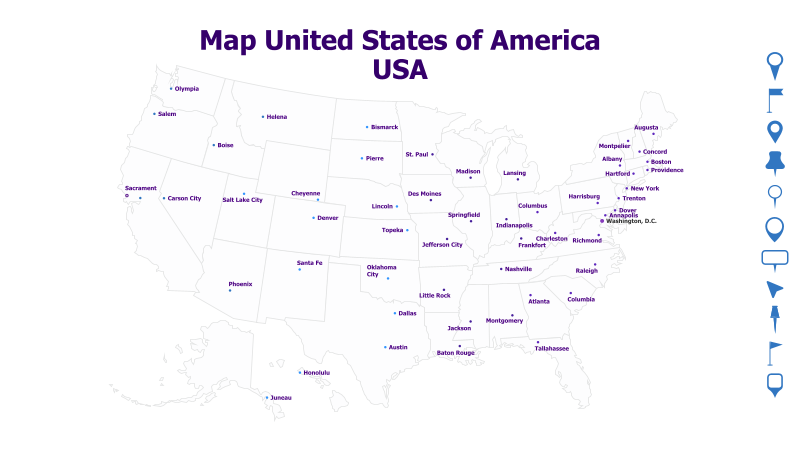 USA Map with State Capitals