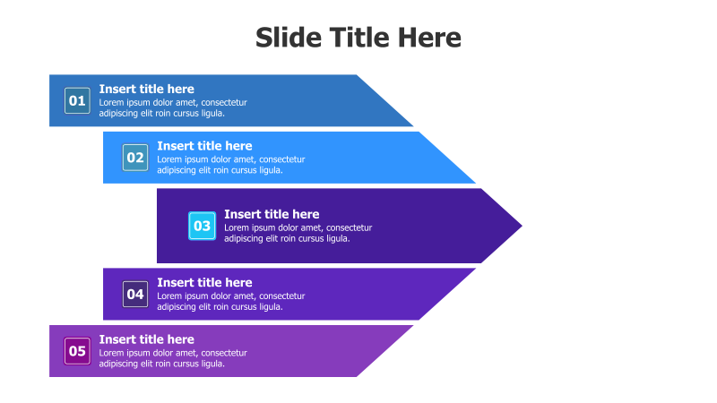 5-Point Divided Arrow Infographic