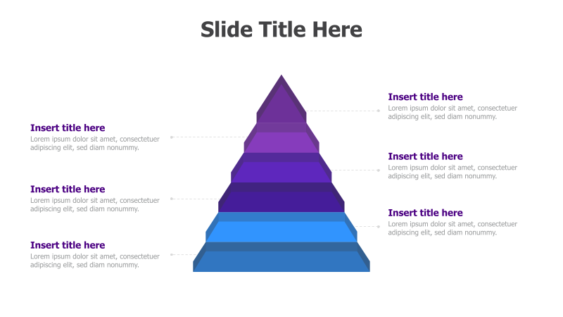 6-Level 3D Pyramid Diagram