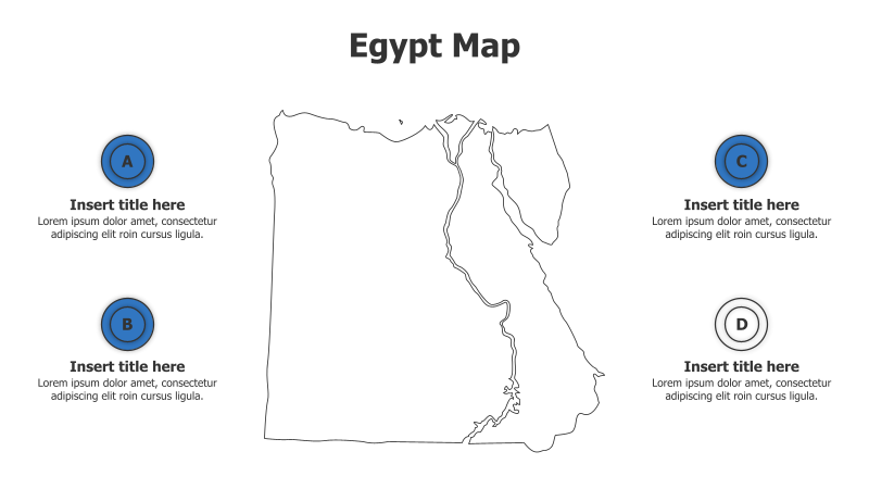 4-Point Outline Egypt Map Infographic