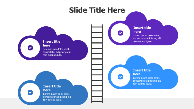 4-Point Cloud Infographic with Ladder