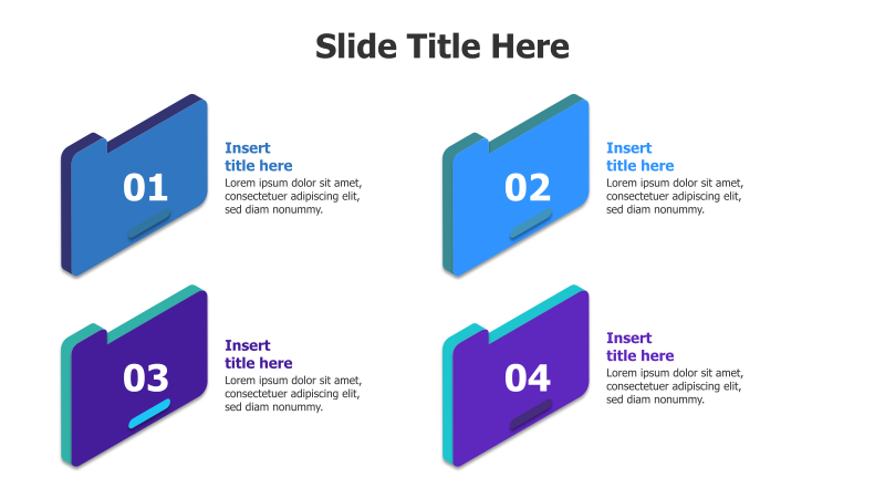4-Point 3D Folder Infographic