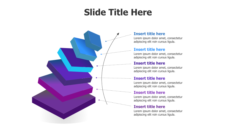 6-Level 3D Stacked Cubes Diagram