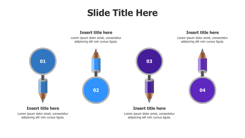 4-Point Pencil & Circle Infographic