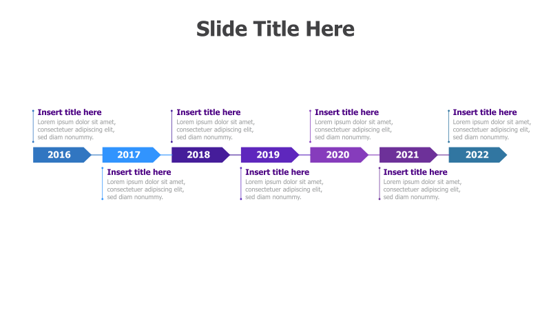 7-Point Timeline with Arrows