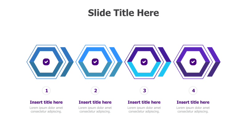 4-Step Hexagonal Timeline