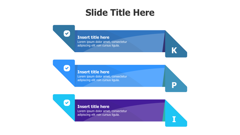 3-Point Twisted Stripe KPI Infographic