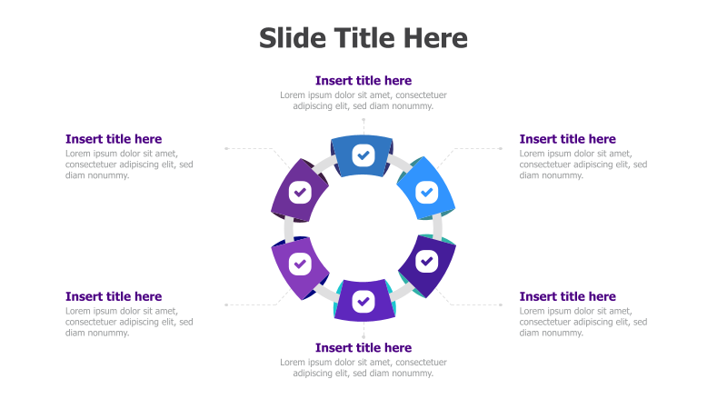 6-Point Circular Process with Checkmarks
