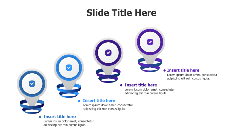 4-Step 3D Location Pin Infographic