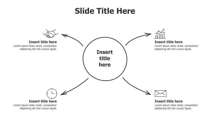 4-Point Branching Infographic with Icons