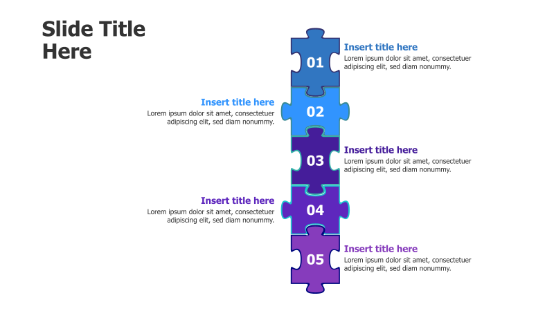 5-Step Connected Puzzle Pieces