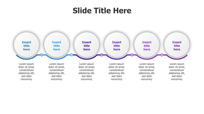 6-Step Linear Process with Circles