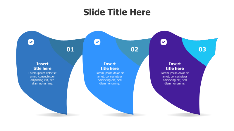 3-Step Curved Process with Icons