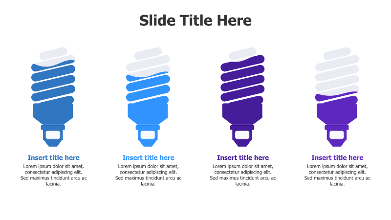 Four Editable Fillable Bulbs