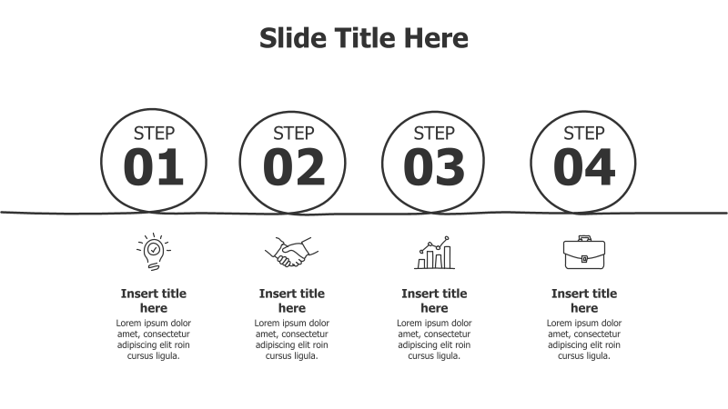 4-Step Doodle Circle Infographic