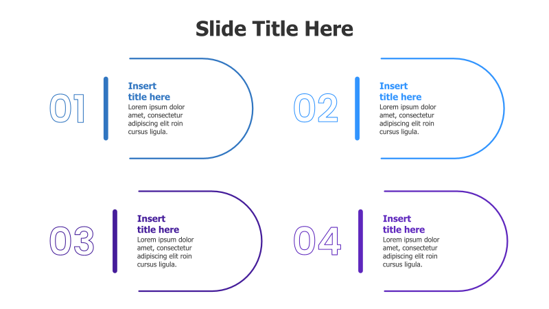 4-Step Curved Numbered List