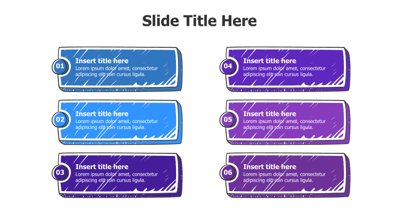 6-Point Scratchy Striped Infographic