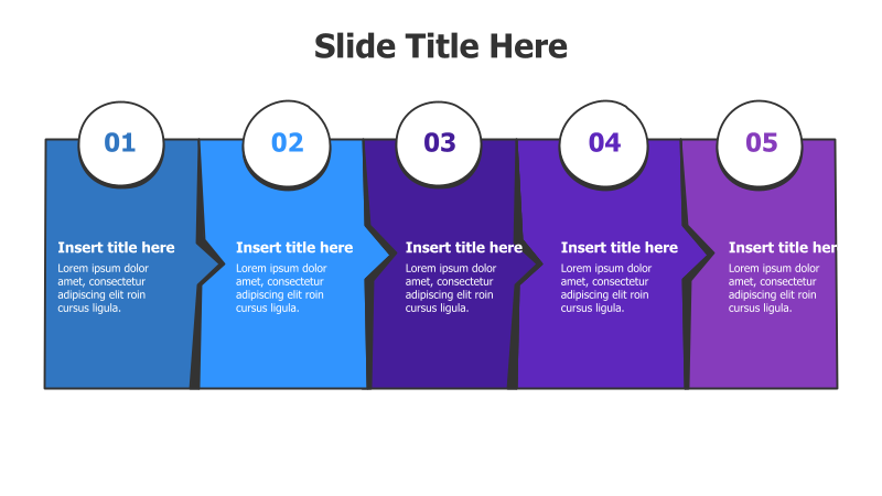 5-Step Colored Blocks with Arrows