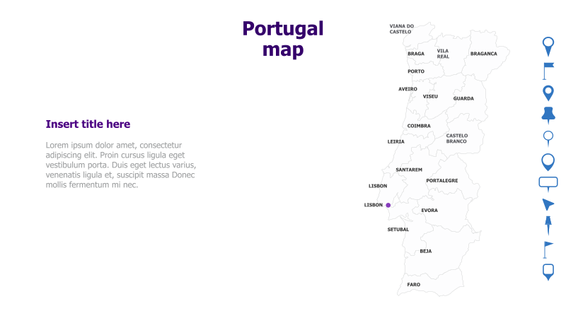 Portugal Map with City Locations