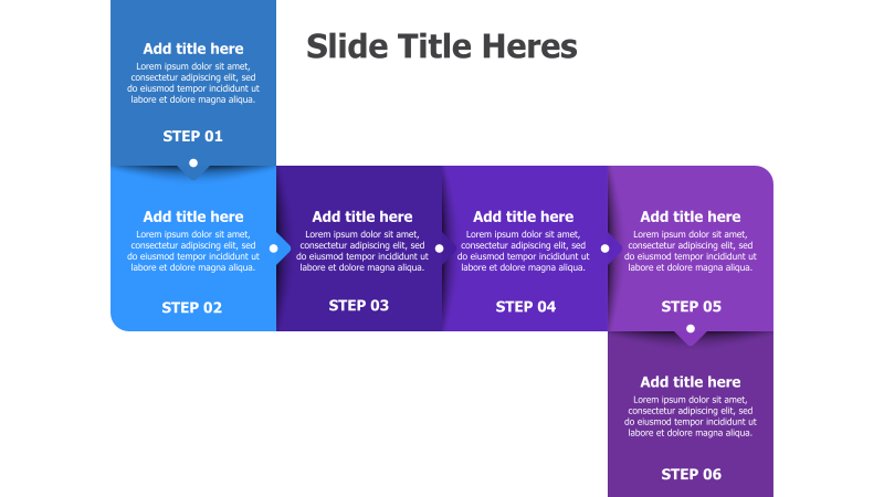 6-Step 3D Timeline with Pyramid Blocks