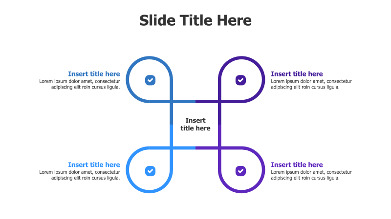 4 Points Outline Square Shapes Infographic