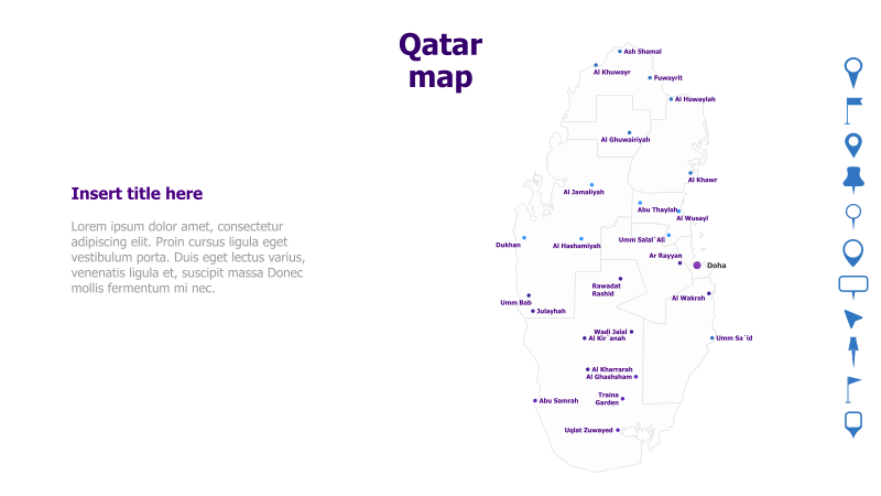 Qatar Map with City Markers