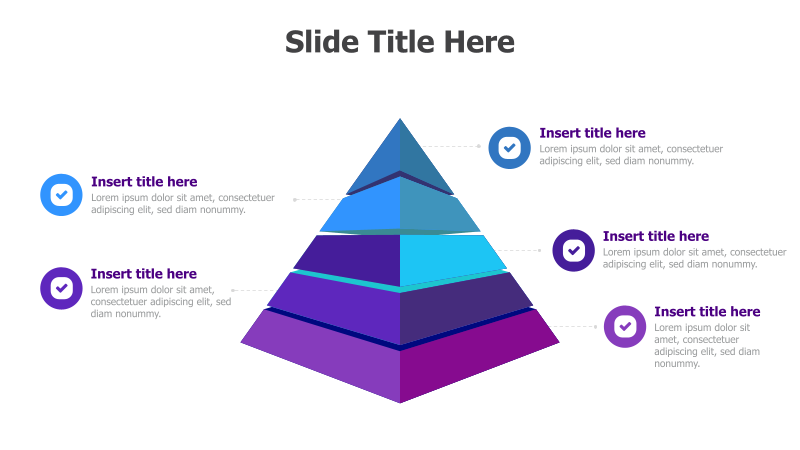 5-Level 3D Pyramid Diagram