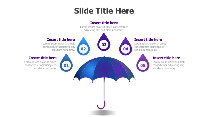 5 Points Umbrella Infographic