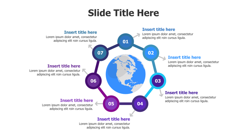 7-Point Circular Infographic with Earth